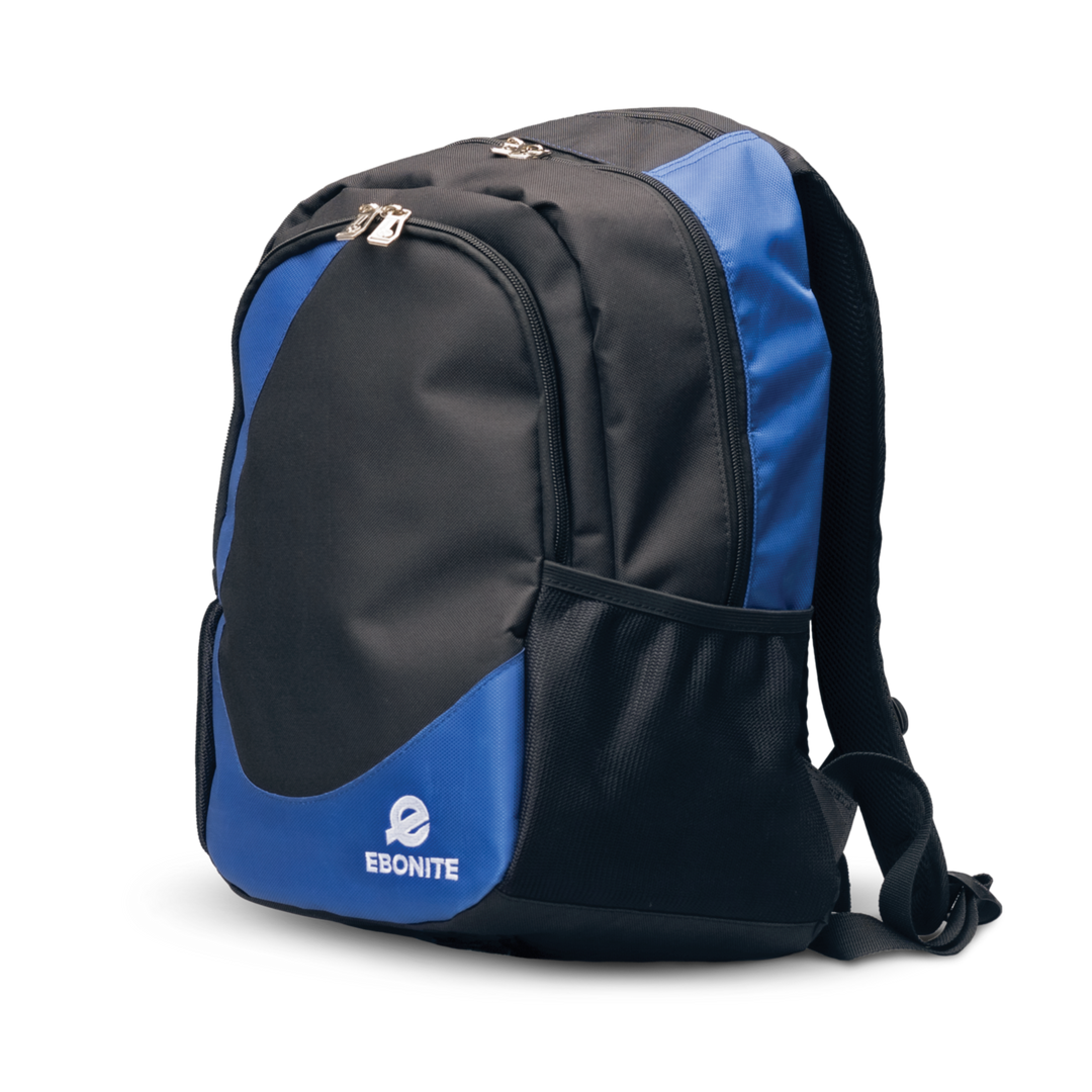 Ebonite Backpack in black and blue
