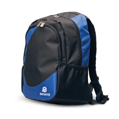 Ebonite Backpack in black and blue