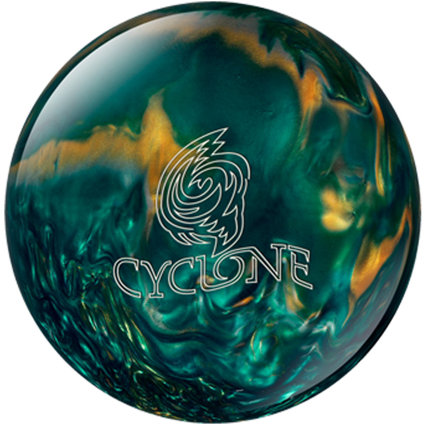 Cyclone Green/Gold/Silver Bowling Ball