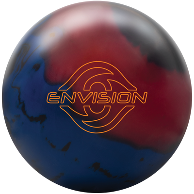 blue and orange bowling ball
